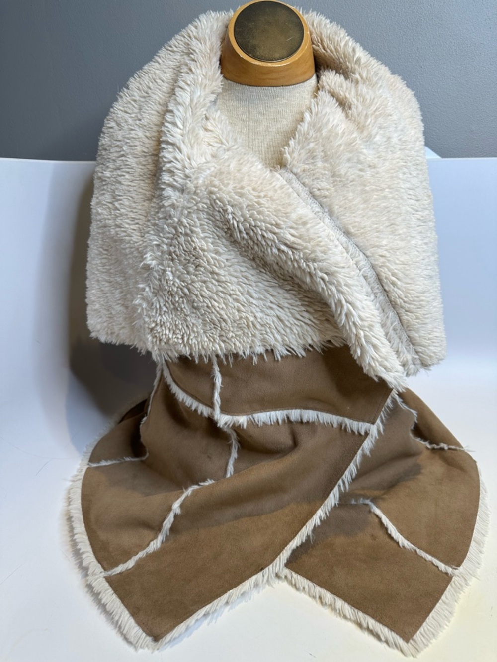 Faux Shearling Jacket Camel